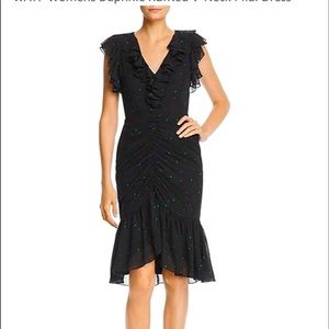 WAYF S Daphnie Ruffled V-Neck Midi Dress